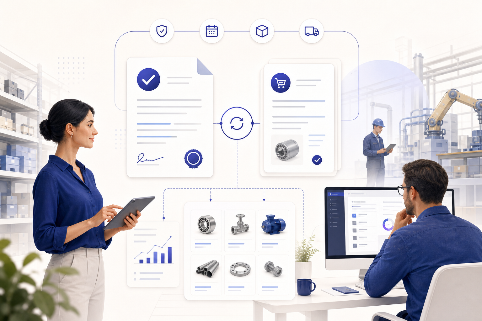 B2B-Rahmenverträge und Abrufbestellungen im Shop: Wie Hersteller wiederkehrende Beschaffung ohne E-Mail-Schleifen digitalisieren