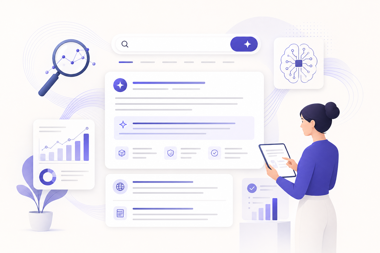 KI SEO Headerbild für ChatGPT SEO, GenAI Search Optimization und AI Overviews